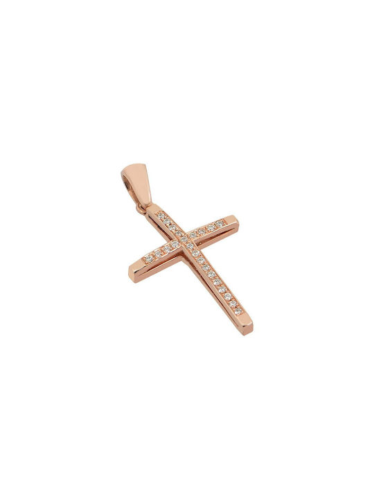 Damen Roségold Kreuz 14K