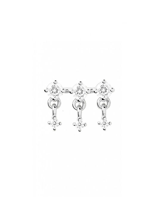 P D Paola Single Earring made of Silver with Stones