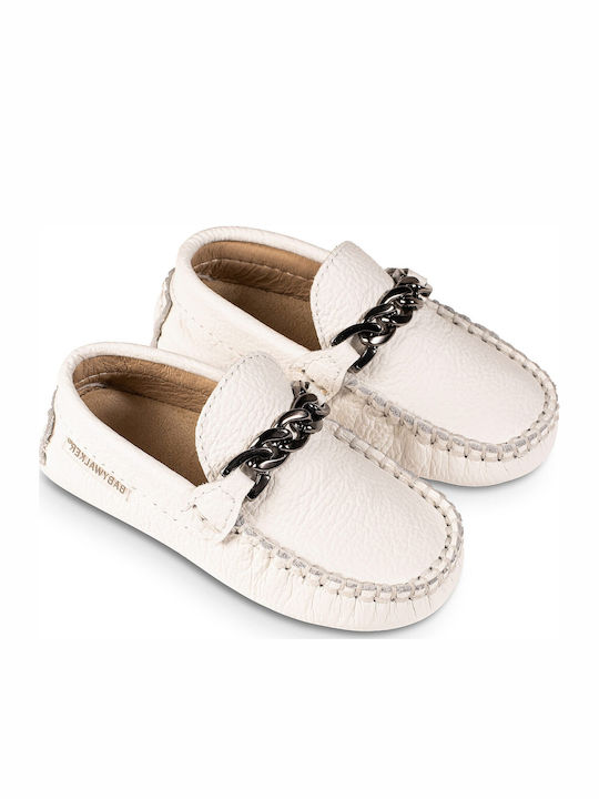 Babywalker Βαπτιστικά Δερμάτινα Μοκασίνια Ivory