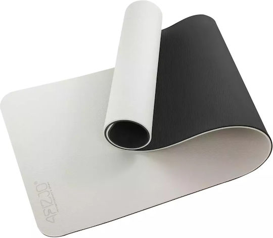 4FIZJO Στρώμα Γυμναστικής Yoga Άσπρο - Μαύρο (180x60x0.6cm)