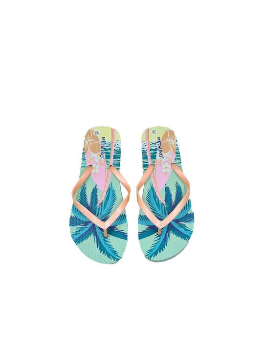 Mitsuko Frauen Flip Flops in Grün Farbe