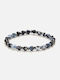 Men's Handmade Bracelet with Blue Agate & Hematite CHRYSOSTOMOS