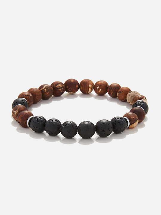 Men's Handmade Bracelet with Agate & Lava CHRYSOSTOMOS