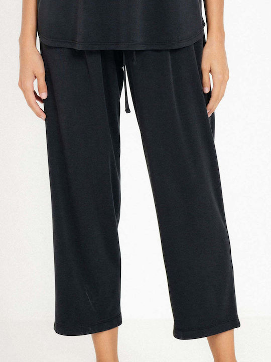 Philosophy Wear Women's Fabric Trousers with Elastic Black