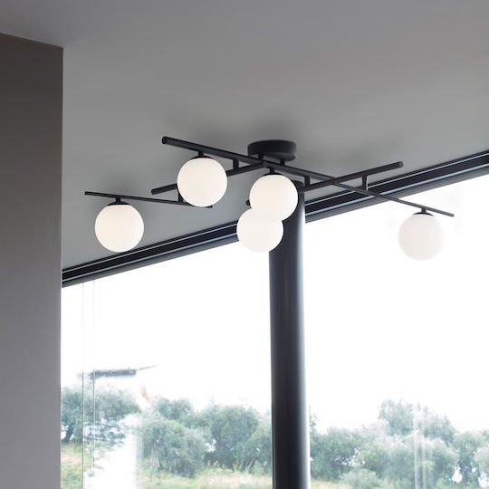 Ideal Lux Πλαφονιέρα Οροφής 62εκ. Μαύρη με Ντουί G9