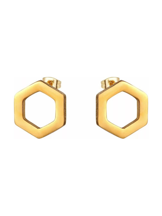 Geometric surgical steel earrings gold plated