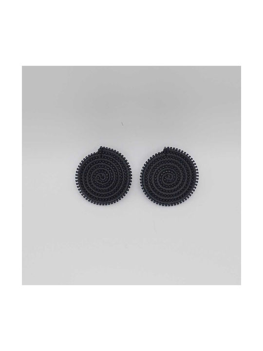 Earrings Dark Blue Buckle