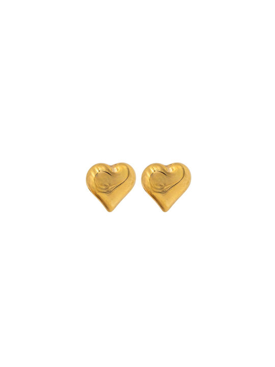 Earrings Nailed Hearts Gold Earrings