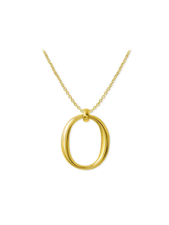 NECKLACE OMICRON SILVER 925 GOLD PLATED 18K