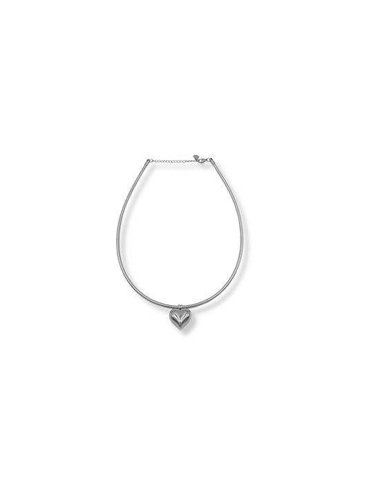 Necklace with Hanging Heart Silver