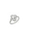 Solitaire Ring White Silver 925