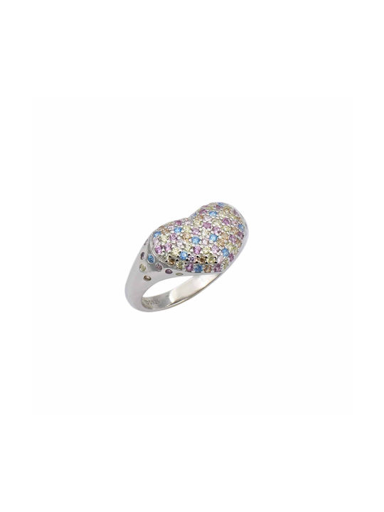 Ring Heart White Silver 925