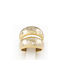 Double large gold plated ring with crystals