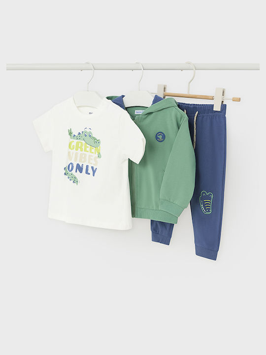 Mayoral Kids Sweatpants Set Green 2pcs