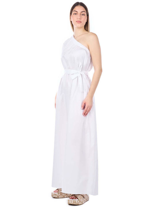 Collectiva Noir Satin Evening Dress White Collectiva Noir Satin Evening Dress White