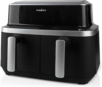 Nedis KAAF320BK Air Fryer με Διπλό Αποσπώμενο Κάδο 8.4lt Μαύρο