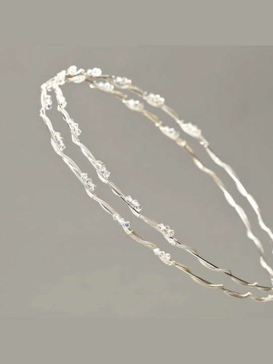 Handmade Silver Plated Wedding Crowns Πλεκτά