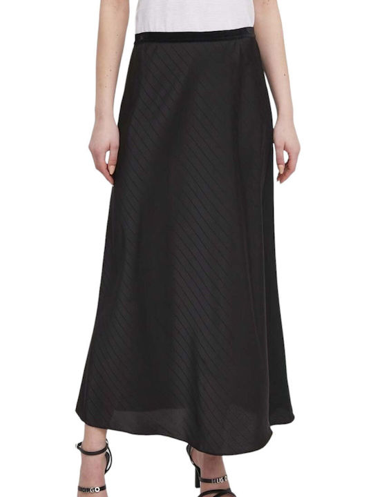 DKNY High Waist Maxi Skirt in Black color