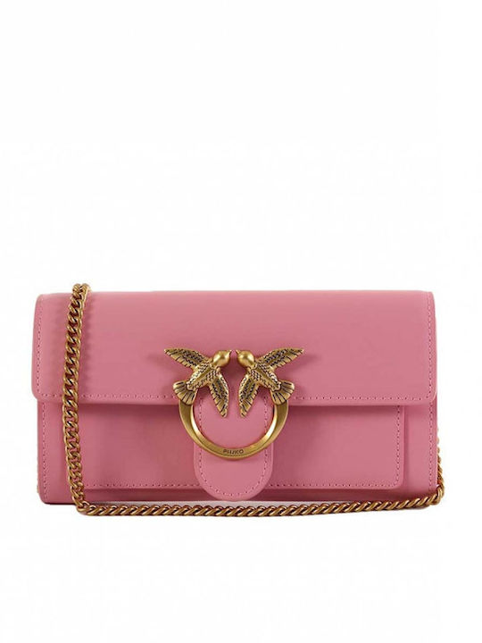 Pinko Leather Women's Bag Crossbody Pink