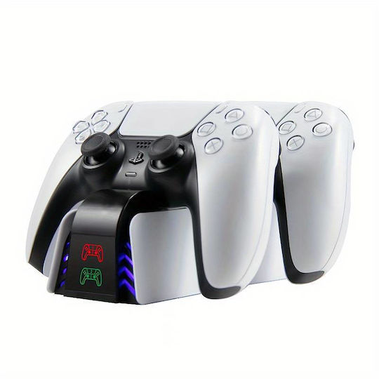Snd-462a Charging Station for 2 controllers PS5 with LED lighting White