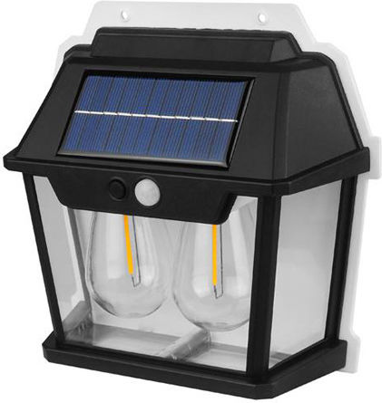 Wall Mounted Solar Light 2W 600lm Warm White with Motion Sensor and Photocell 24x6cm