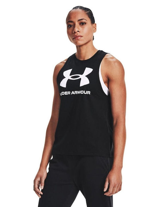 Under Armour Γυναικεία Μπλούζα Βαμβακερή Αμάνικη Πουά Λευκή