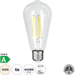 GloboStar LED Lampen für Fassung E27 und Form ST64 Naturweiß 840lm Dimmbar 1Stück