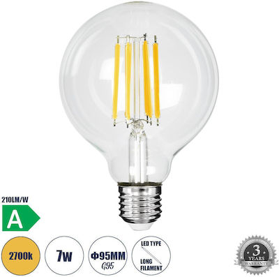 GloboStar LED Lampen für Fassung E27 und Form G95 Warmes Weiß 1470lm 1Stück