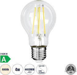 GloboStar Λάμπα LED για Ντουί E27 και Σχήμα A60 Φυσικό Λευκό 840lm Dimmable