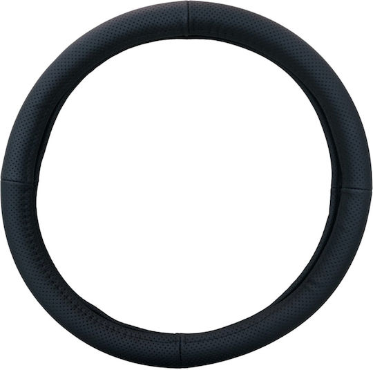 Guard Car Steering Wheel Cover with Diameter 40cm Leather Black with Black Stitching