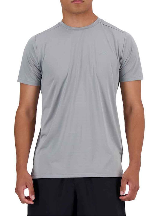 New Balance Bluza Sportivă pentru Bărbați cu Mânecă Scurtă Gri