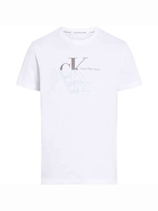 Calvin Klein Monogram Bluza pentru bărbați cu mâneci scurte White