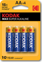 Kodak Max Alkaline Batteries AA 1.5V 4pcs