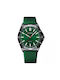 Curren Watch Battery with Green Rubber Strap