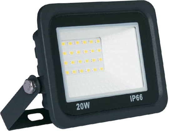Band Στεγανός Προβολέας LED 20W Ψυχρό Λευκό 6000K IP65