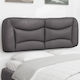 vidaXL Leather Gray Bed Headboard Pillow 150x48cm