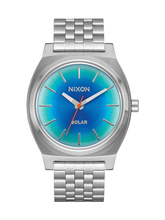 Nixon Time Teller Analog/Digital Men's Watch 40mm Solar with Silver Metal Bracelet