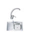Inter Ceramic Ένθετος Νεροχύτης Inox Μ80xΠ50cm Ασημί