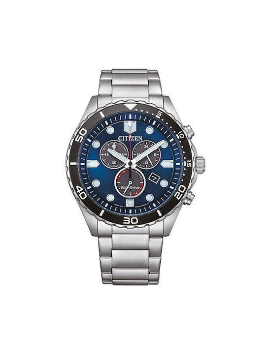 Citizen Eco-drive Watch Chronograph Battery with Silver Metal Bracelet
