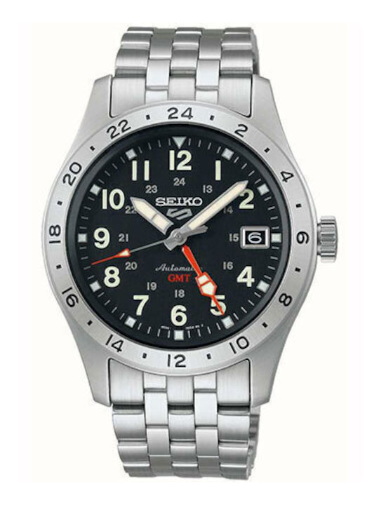 Seiko Field Мъжки Часовник 20мм Автоматичен с Сребърен Метална Гривна