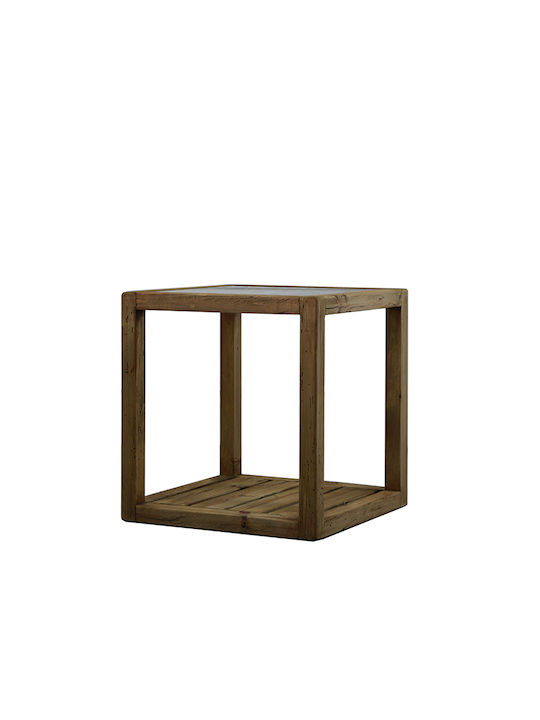 Square Side Table made of Solid Wood Black L60xW60xH60cm