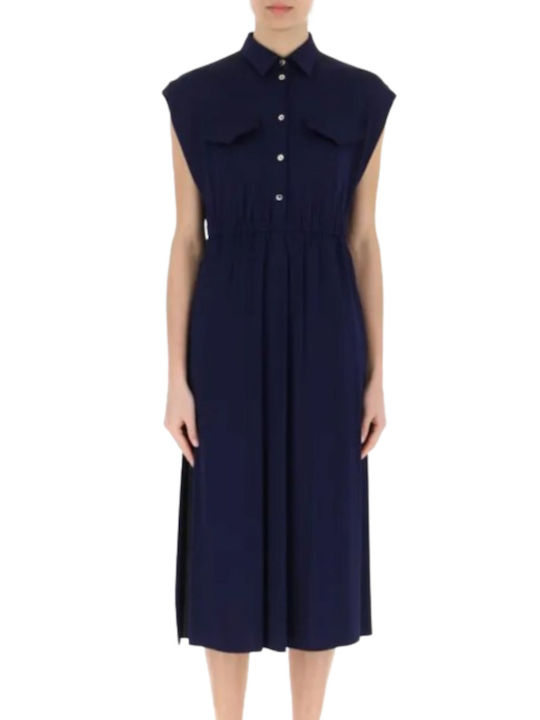 Pennyblack Midi Shirt Dress Dress Dark Blue