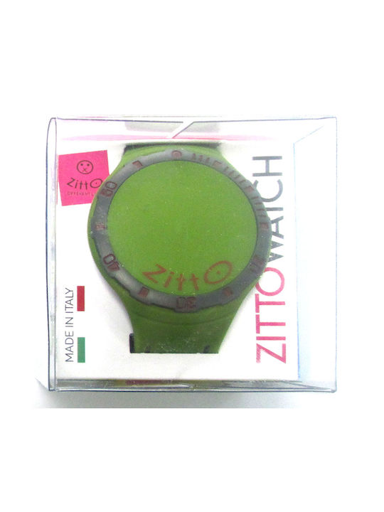 Zitto Uhr Batterie mit Grün Kautschukarmband