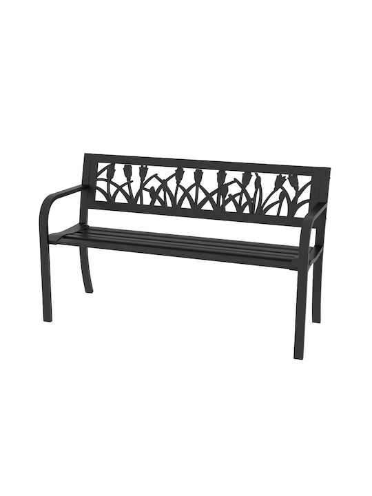 Zweisitziges Sofa Außenbereich Metallisch Schwarz 125x50x75cm