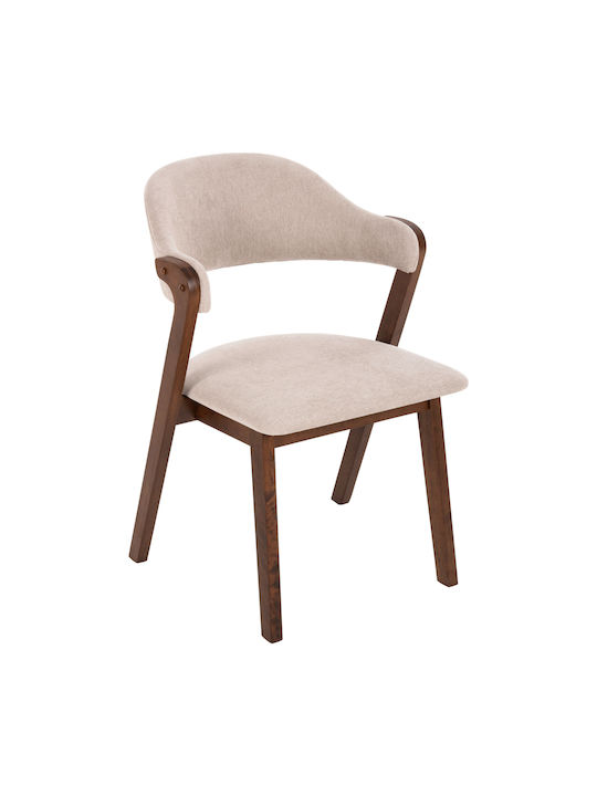 Rider Dining Room Fabric Armchair Walnut / Ecru 59x59x83cm 2pcs
