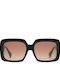Gigi Barcelona Women's Sunglasses with Black Plastic Frame and Brown Gradient Lens 6881/1
