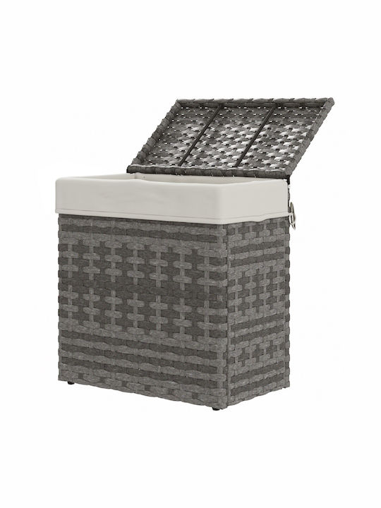 Outsunny Laundry Basket Wicker with Cap 57x34x62cm Gray
