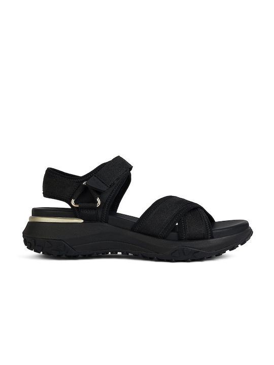 Geox Damen Flache Sandalen in Schwarz Farbe