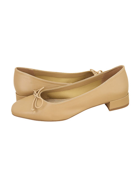 Corina Leather Ballerinas Brown