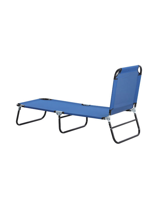 Deckchair Metallic Blue 188x56x28cm.